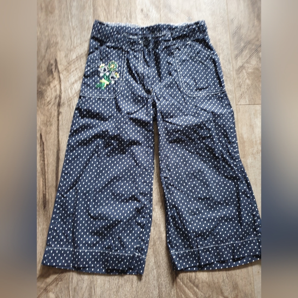 Gymboree Navy Polka Dot Crop Pants